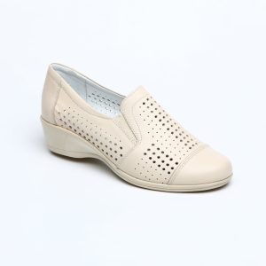 Pantofi casual damă din piele naturală Bej - A116