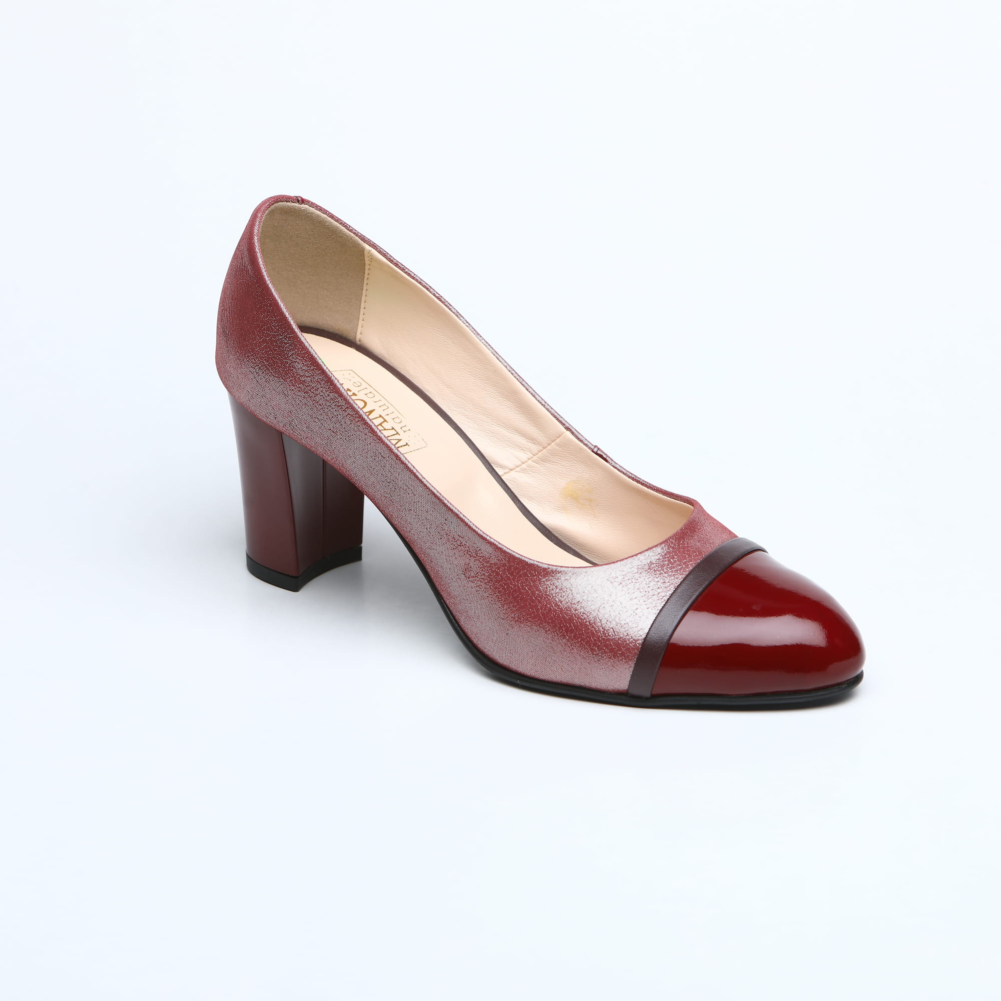 Pantofi damă din piele naturală Bordo - A125