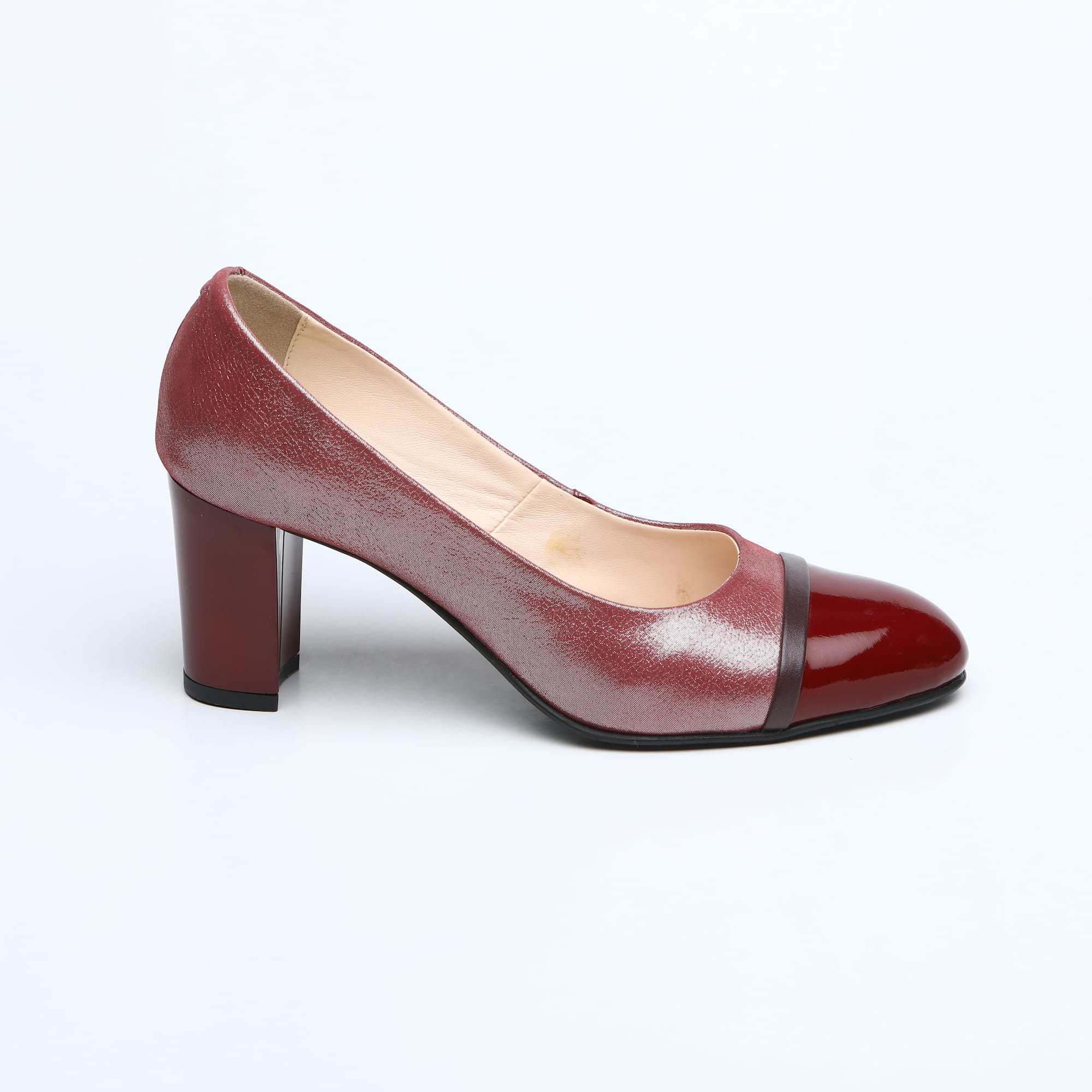 Pantofi damă din piele naturală Bordo - A125 - imagine 2