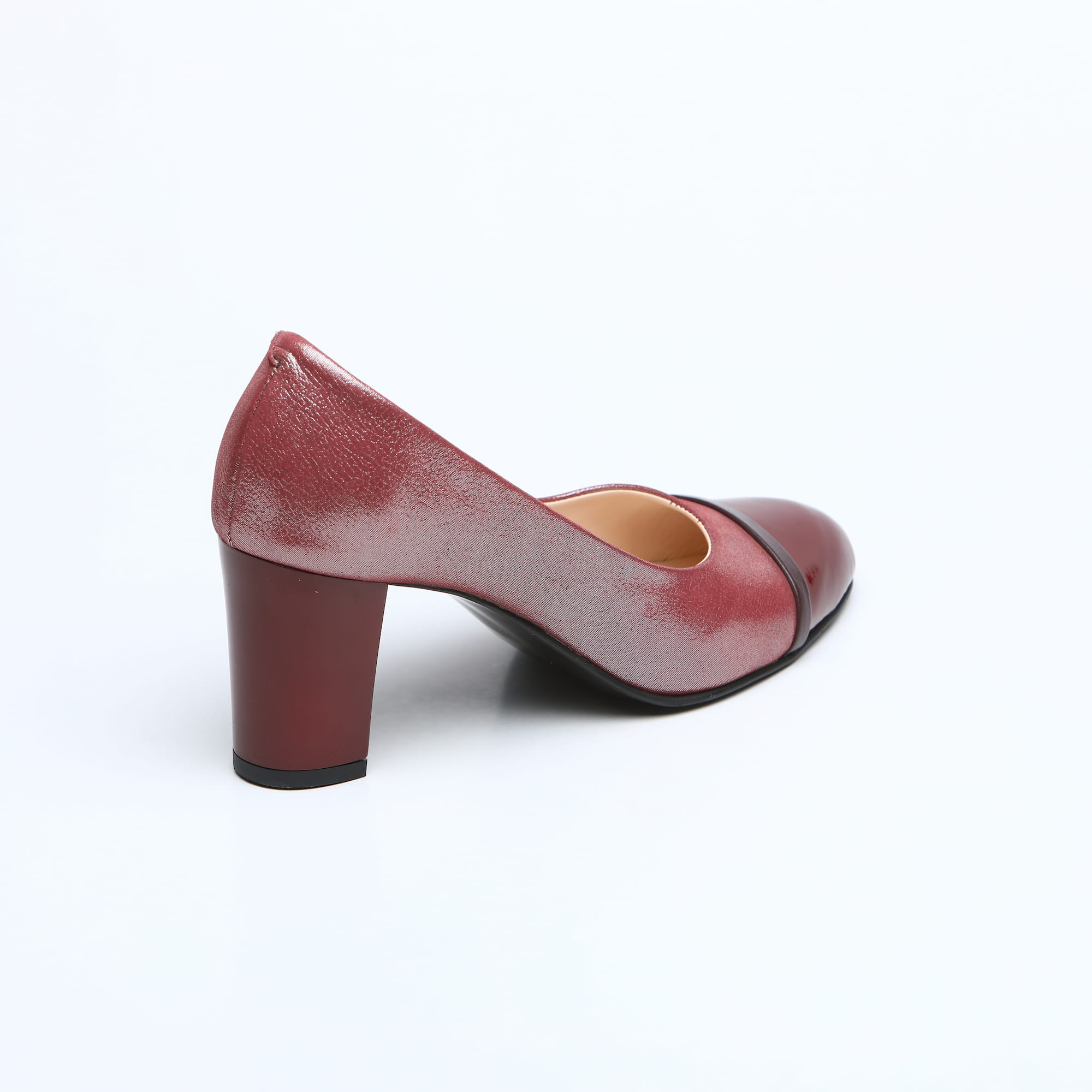 Pantofi damă din piele naturală Bordo - A125 - imagine 4
