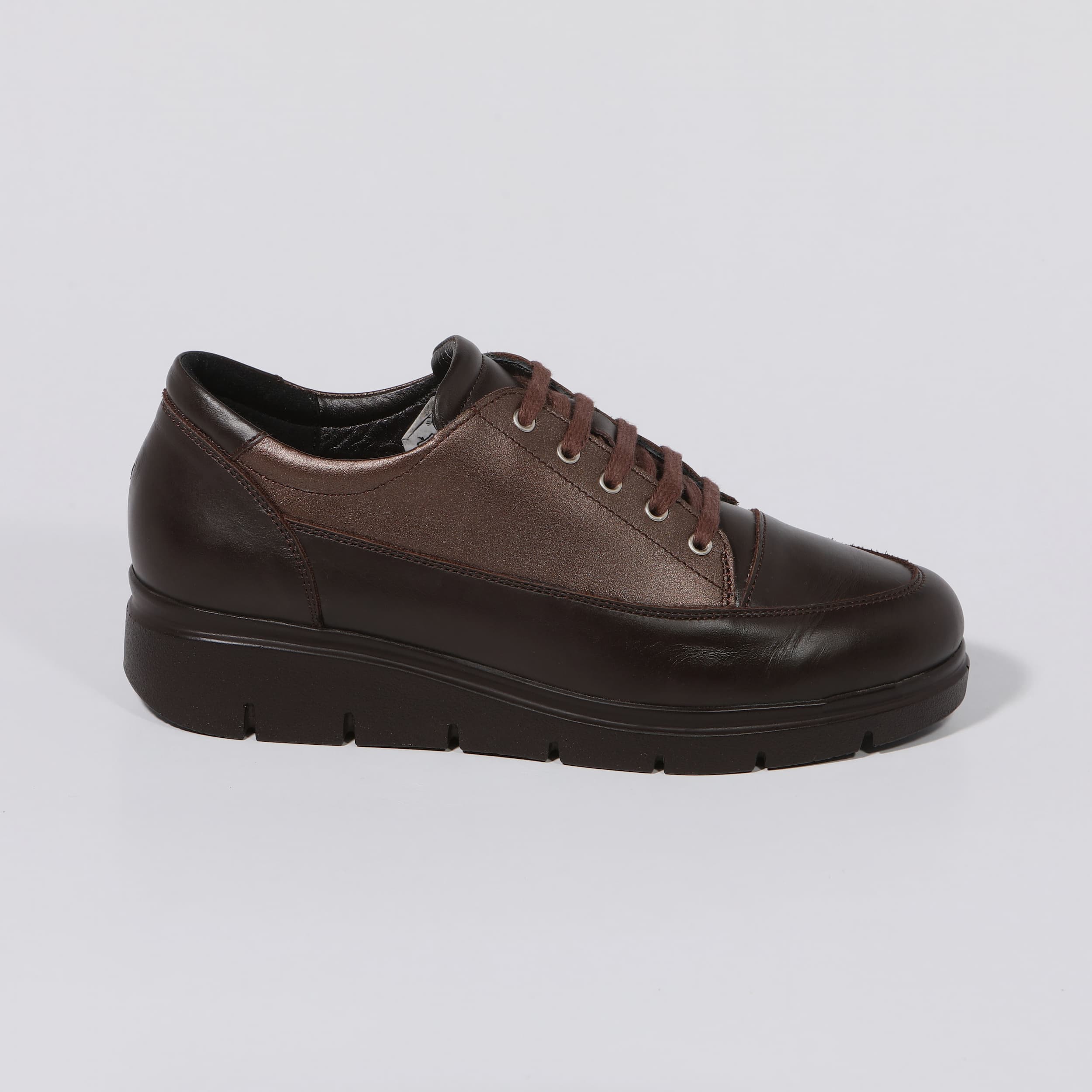 Pantofi casual damă din piele naturală maro - A052 - imagine 2