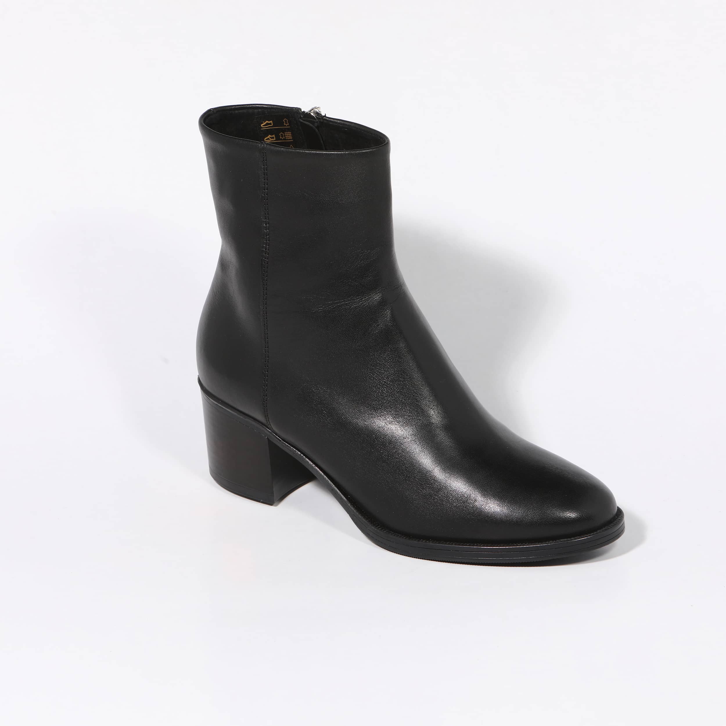 Botine damă elegante din piele naturală negre - A074