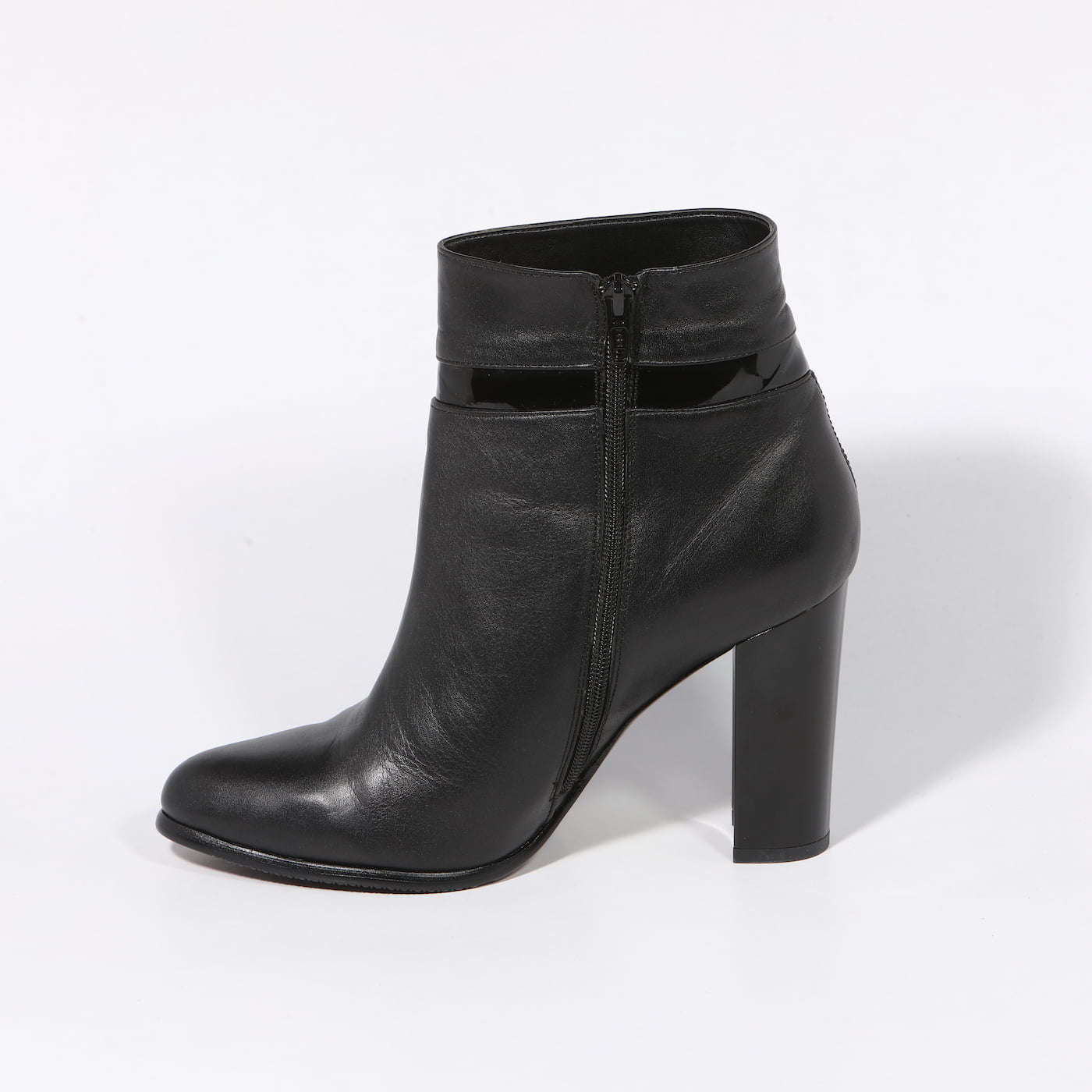 Botine damă elegante din piele naturală negre - A077 - imagine 3