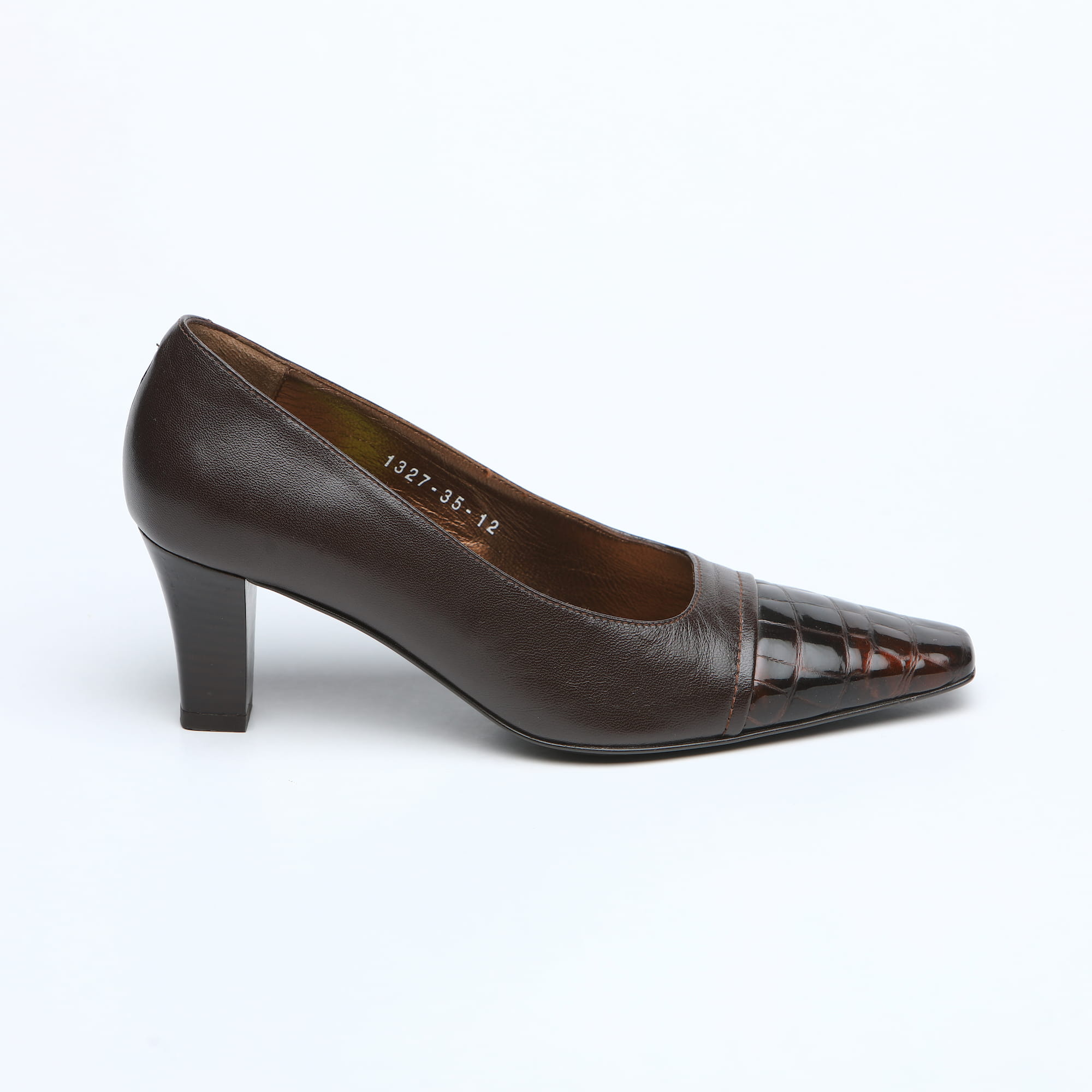 Pantofi eleganți damă din piele naturală Maro - A139 - imagine 2