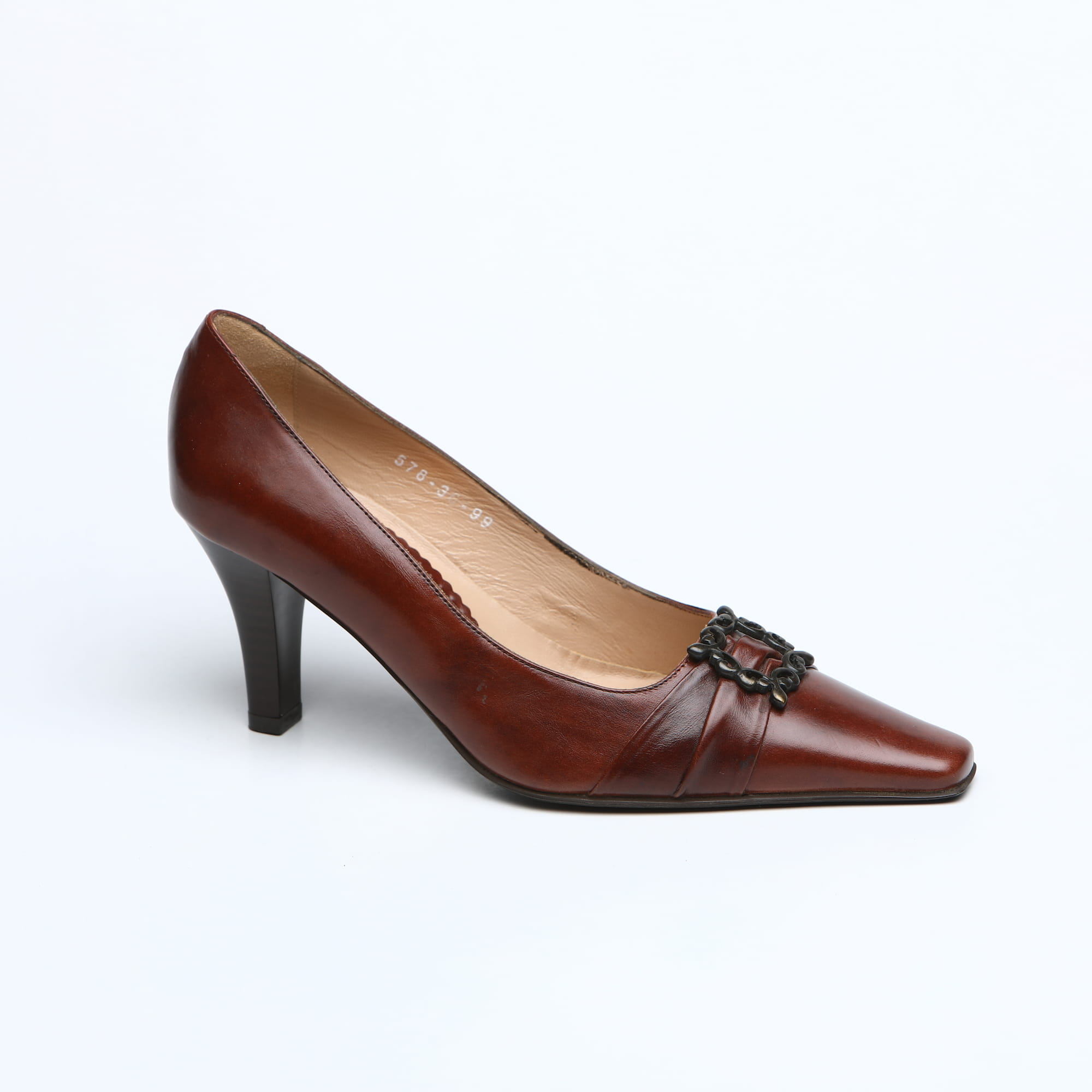 Pantofi eleganți damă din piele naturală Maro - A148