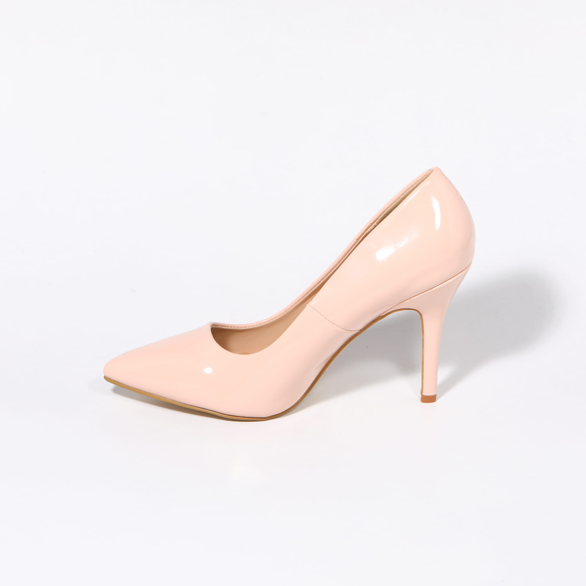 Pantofi damă cu toc din piele ecologică Nude - A151 - imagine 3