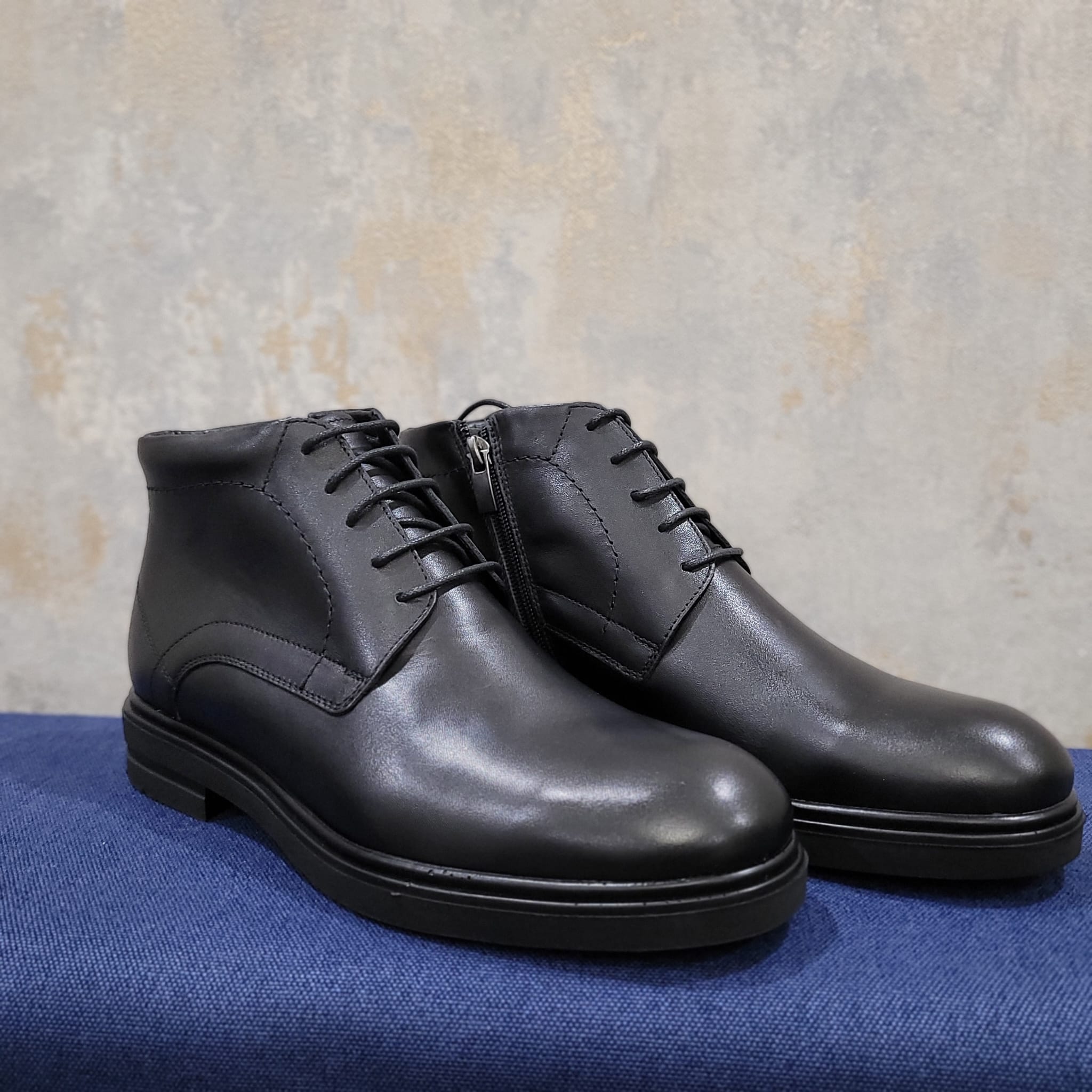 Botine bărbați din piele naturală negre - B071 - imagine 3