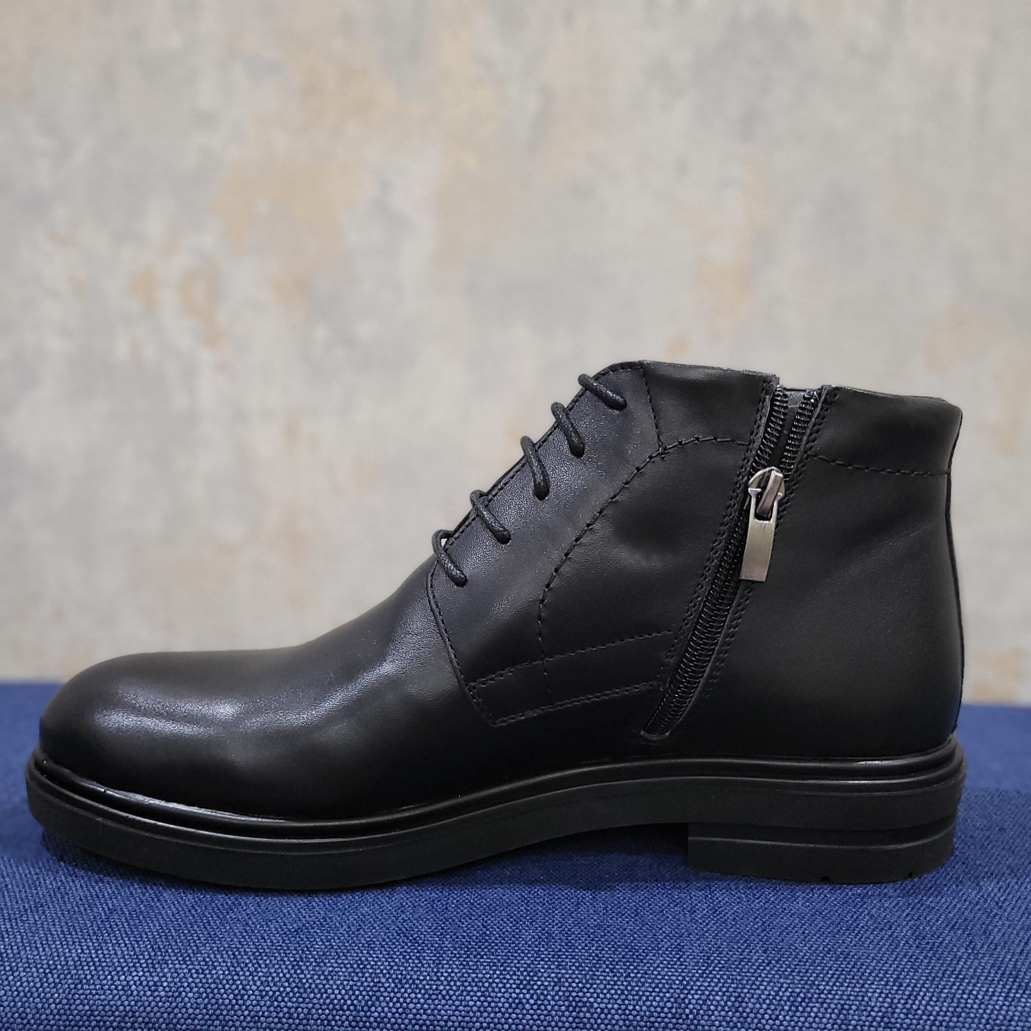 Botine bărbați din piele naturală negre - B071 - imagine 4