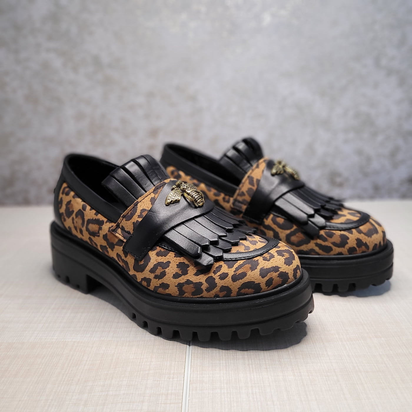 Pantofi casual damă din piele naturală Animal Print - Leopard - A777 - imagine 2