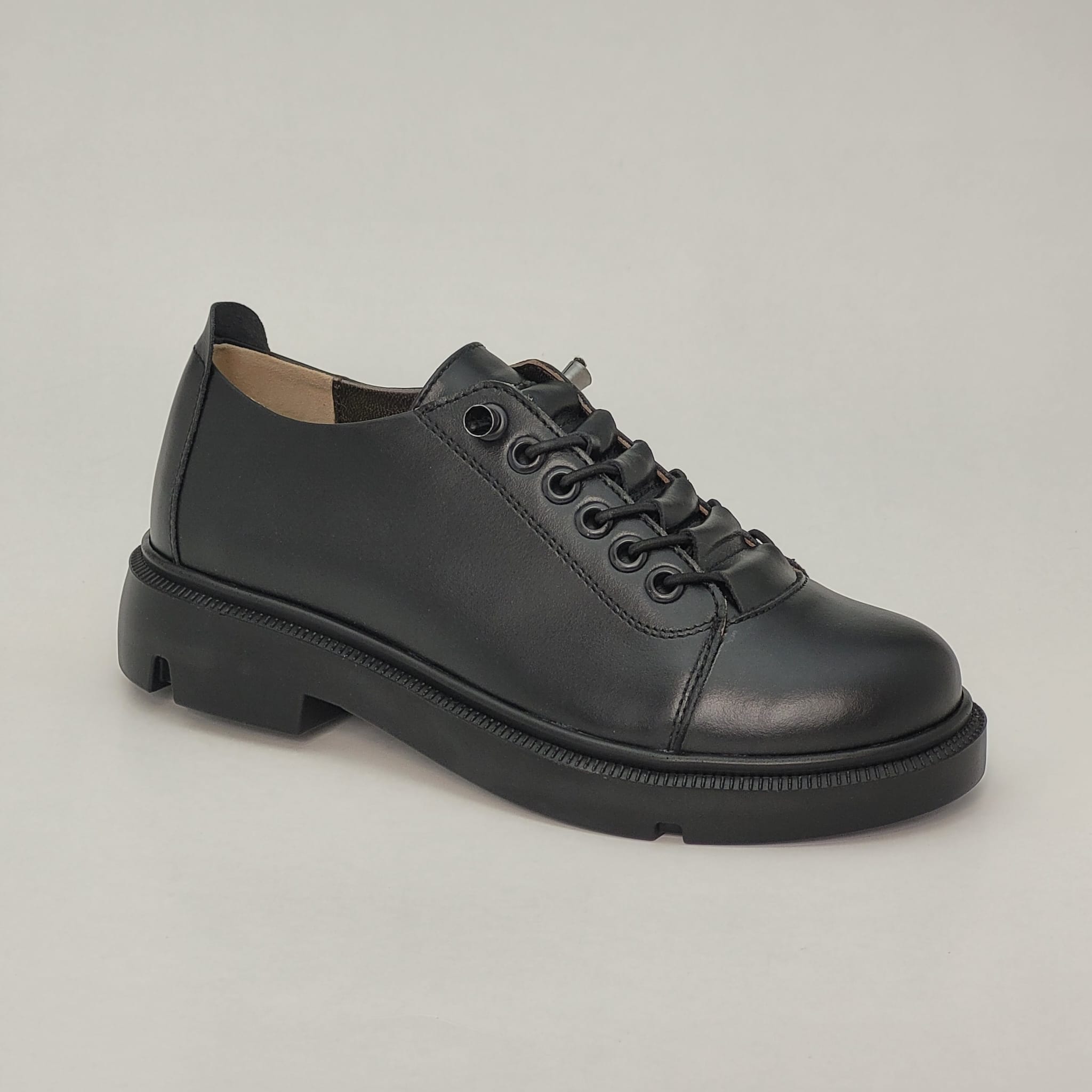 Pantofi casual damă din piele naturală cu siret elastic - A210 - imagine 5
