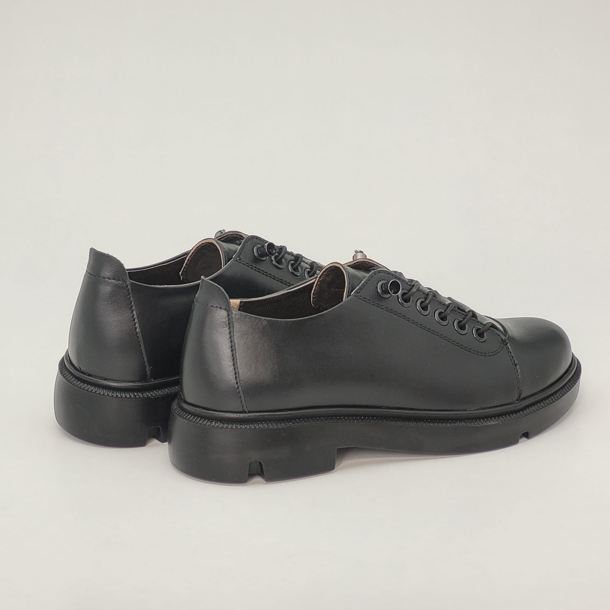 Pantofi casual damă din piele naturală cu siret elastic - A210 - imagine 4