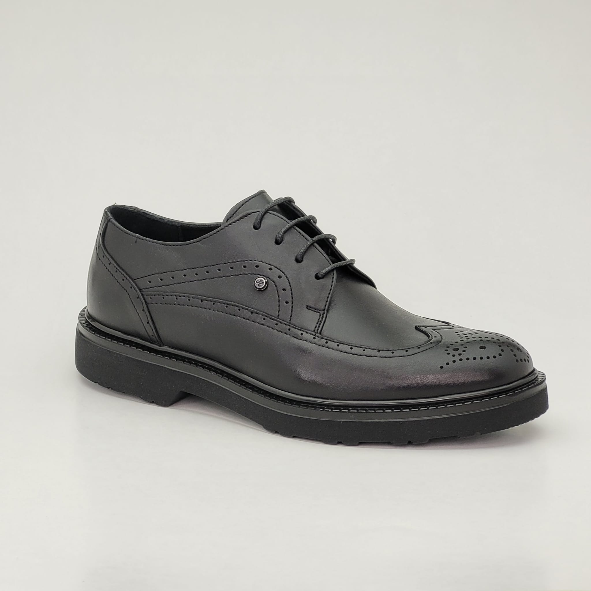Pantofi Oxford casual bărbați din piele naturală negri - B080