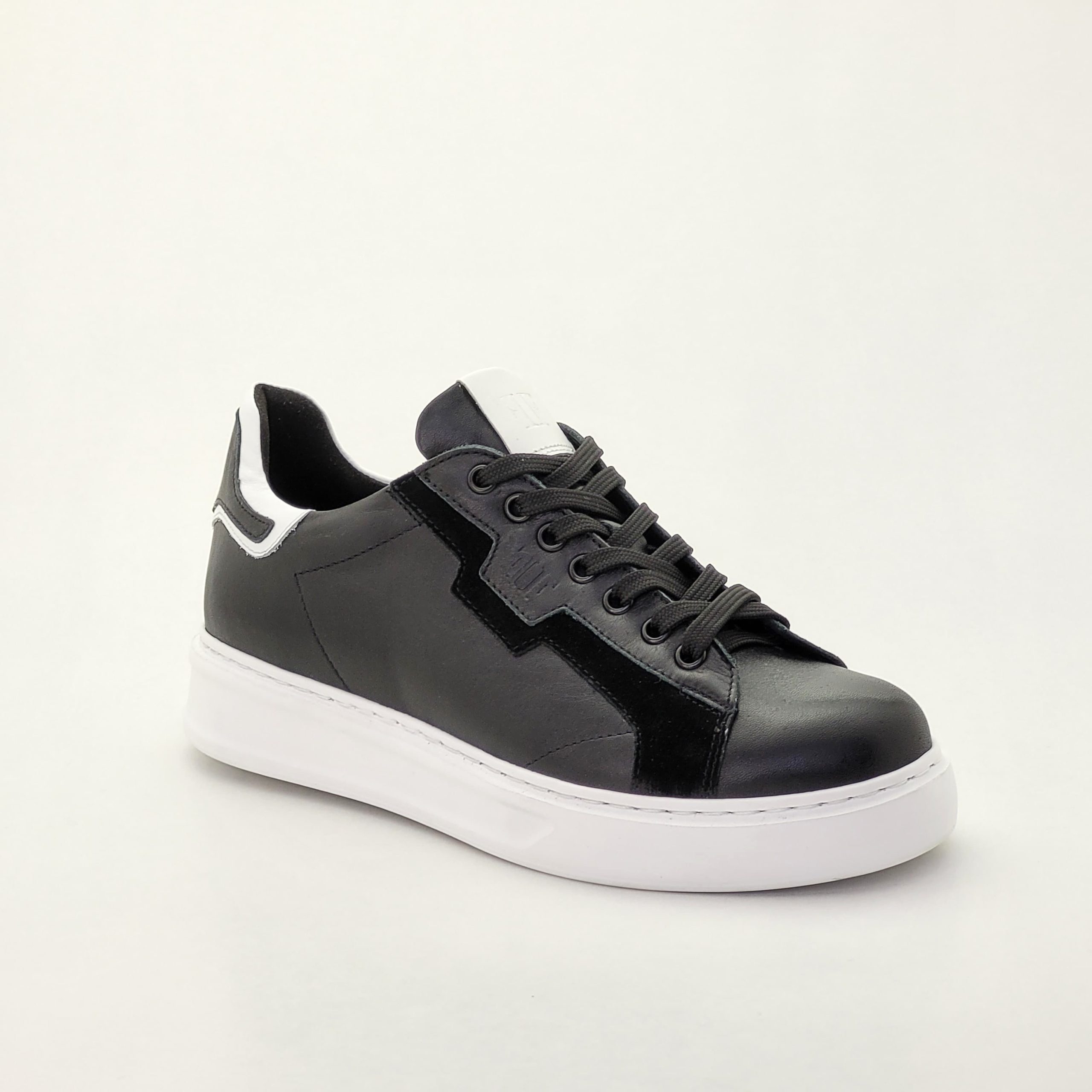 Pantofi casual bărbați din piele naturală Negri - B086 - imagine 2