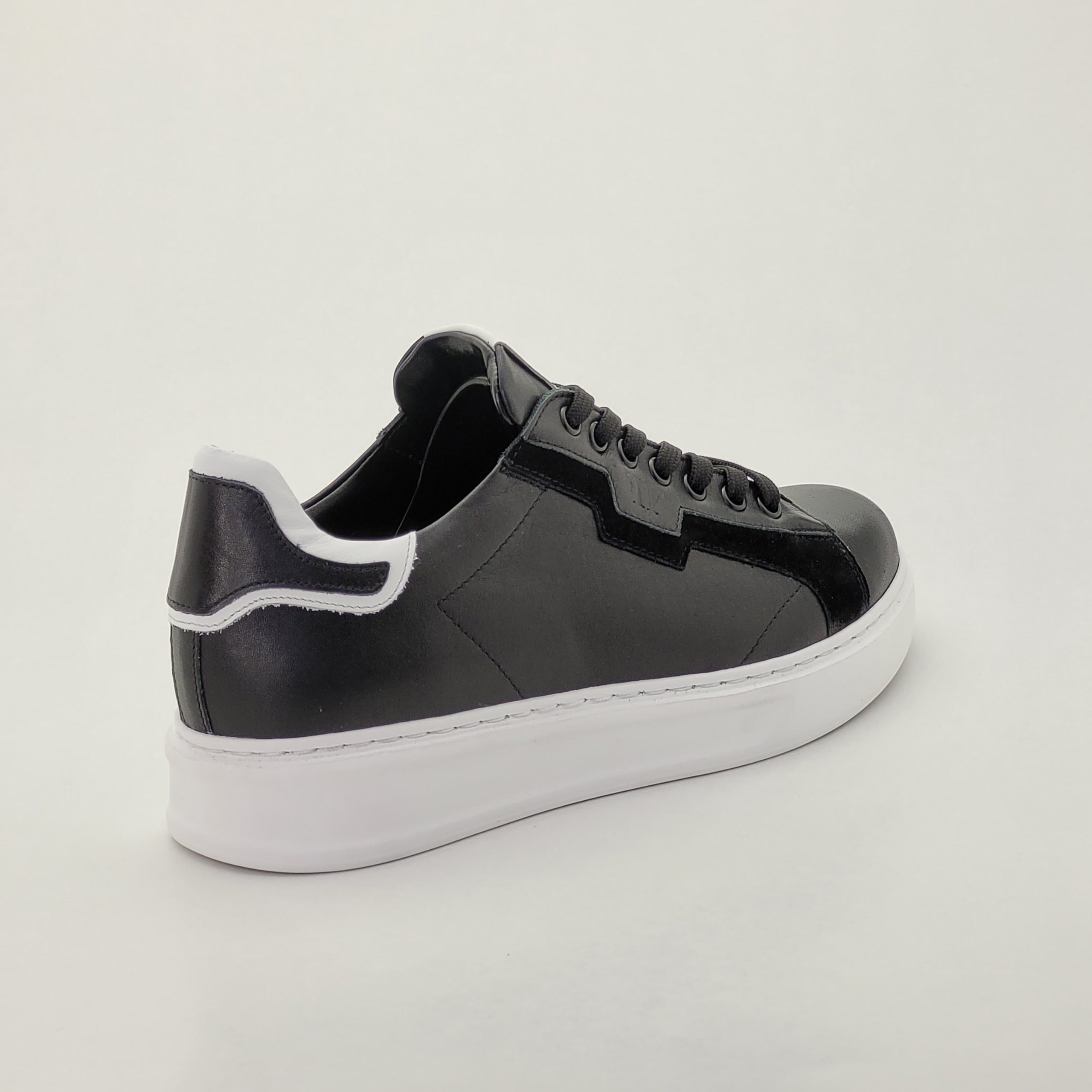 Pantofi casual bărbați din piele naturală Negri - B086 - imagine 3