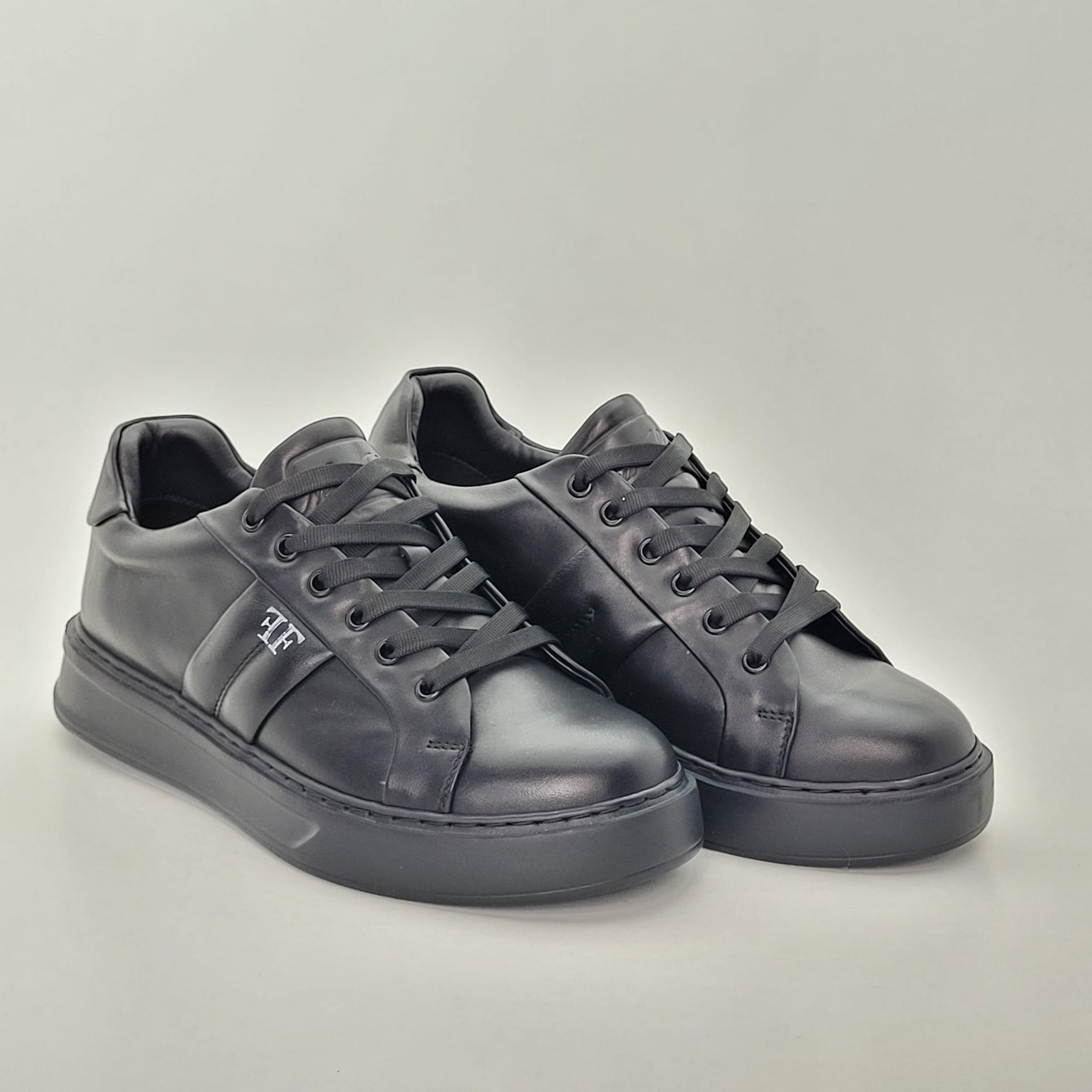 Pantofi casual bărbați din piele naturală Negri - B088 - imagine 5