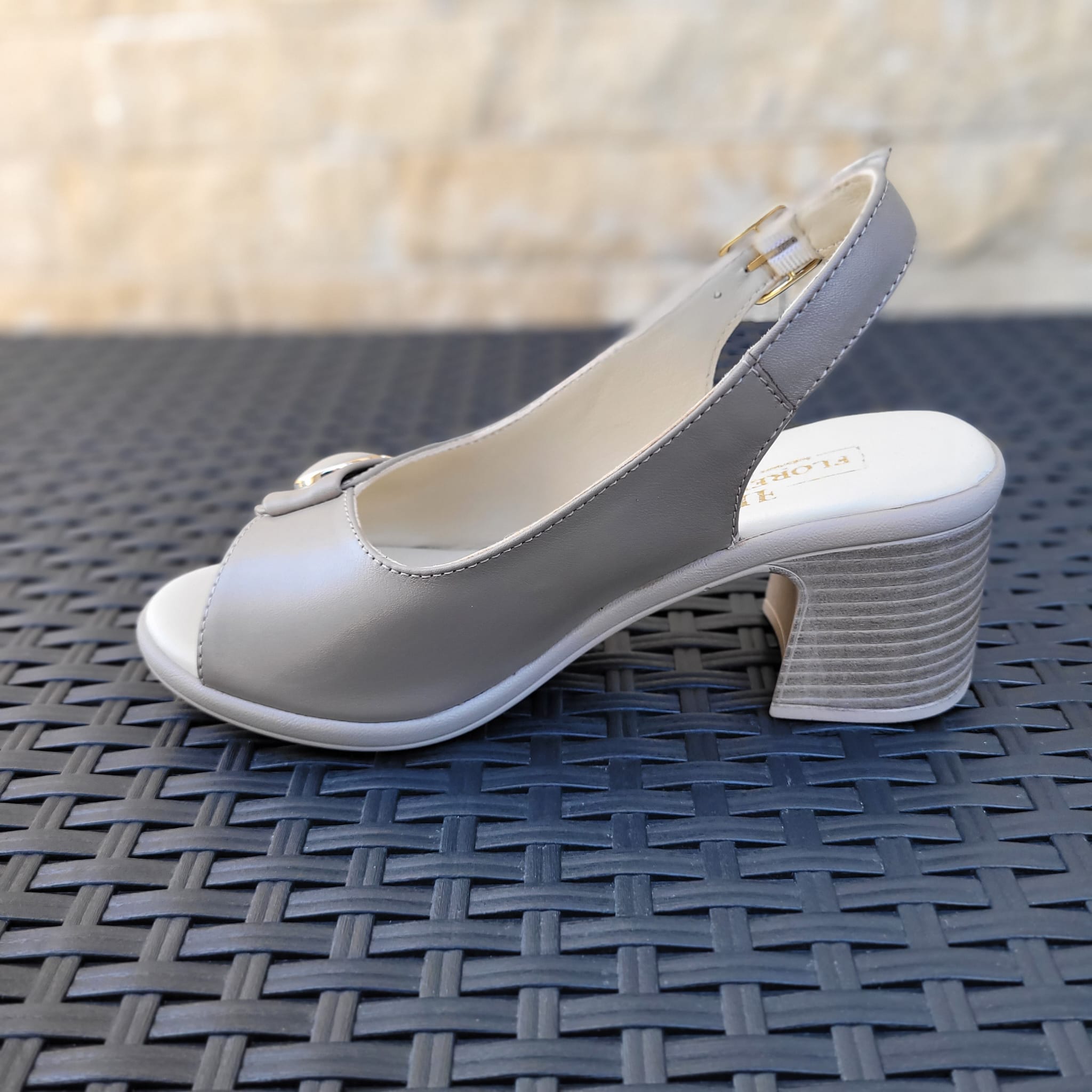Sandale casual damă din piele naturală Bej - Taupe - A222 - imagine 4