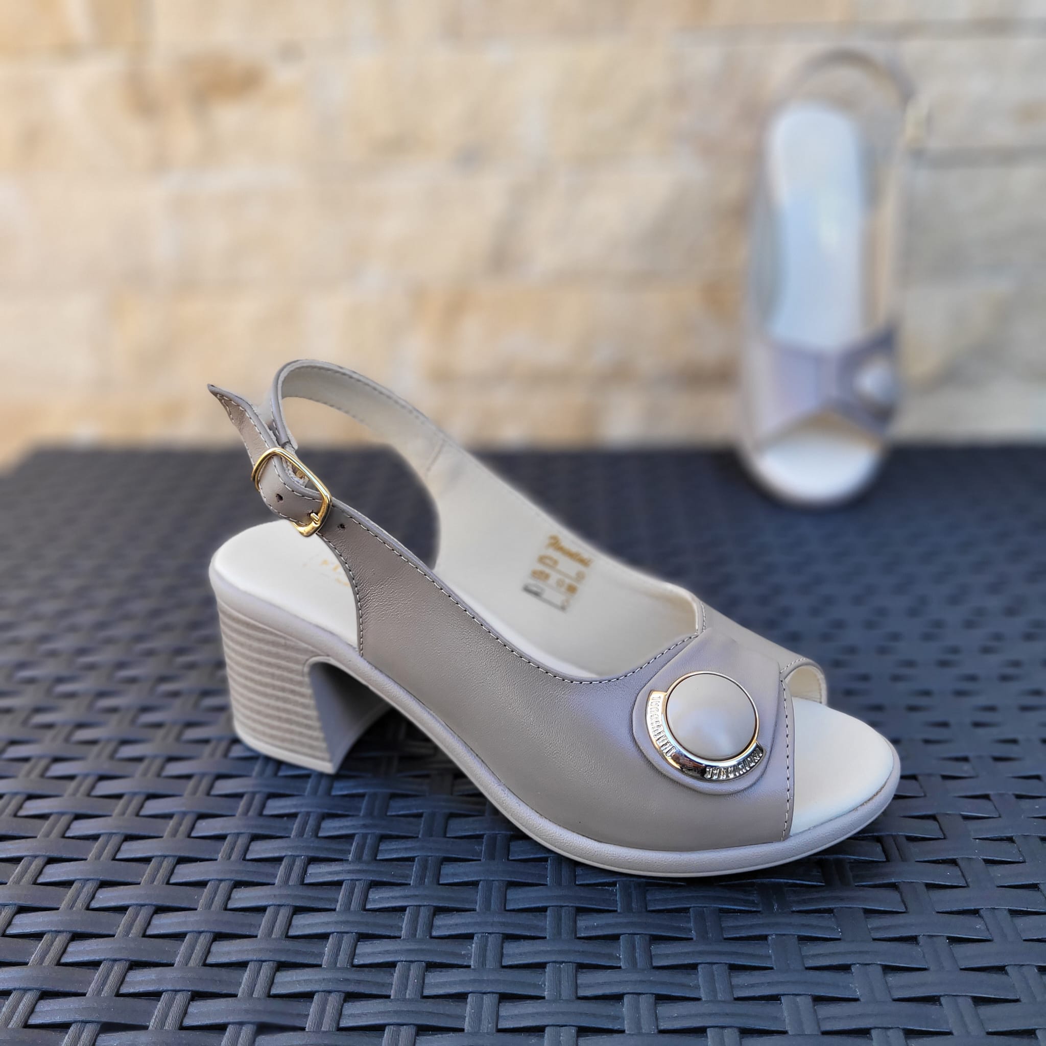 Sandale casual damă din piele naturală Bej - Taupe - A222