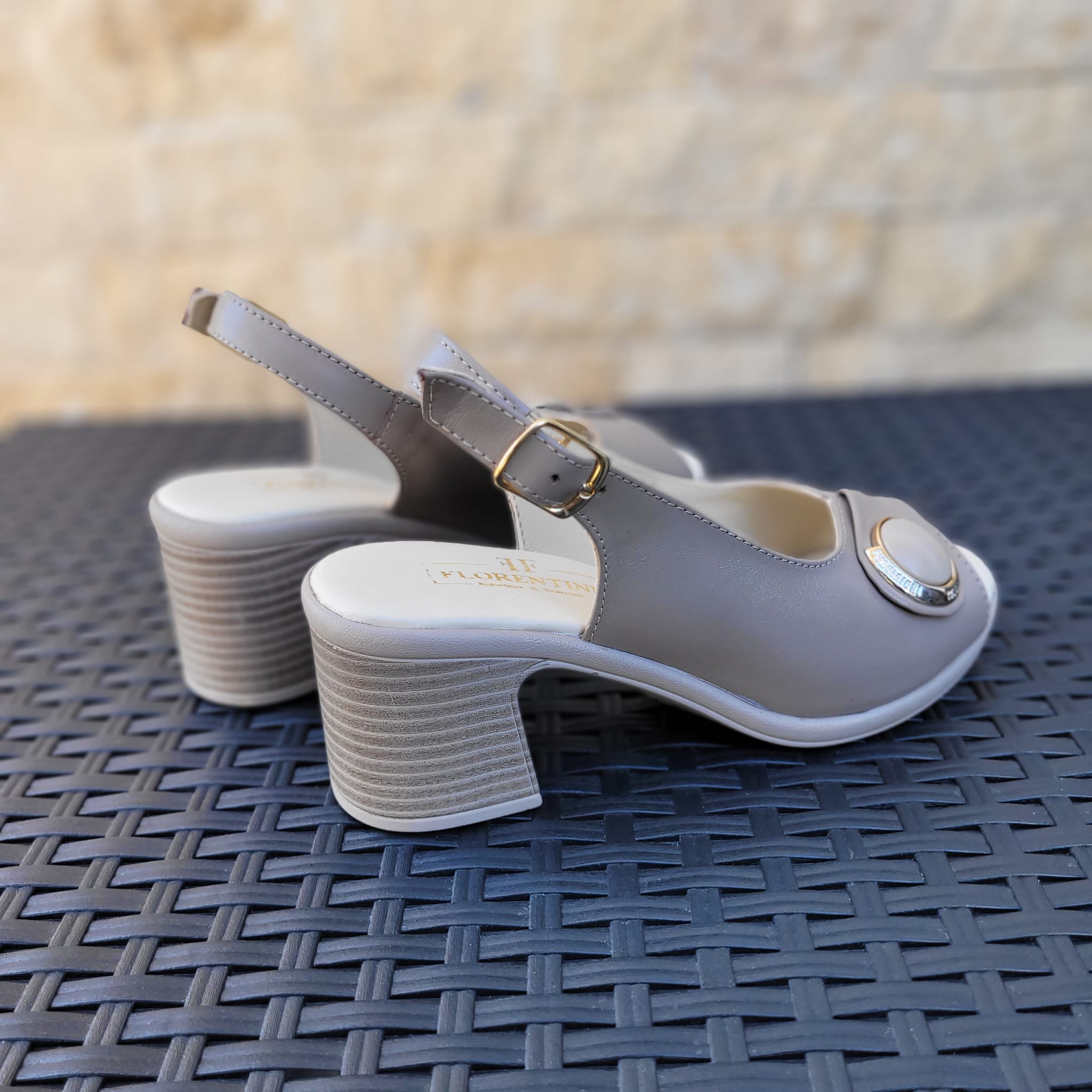 Sandale casual damă din piele naturală Bej - Taupe - A222 - imagine 3