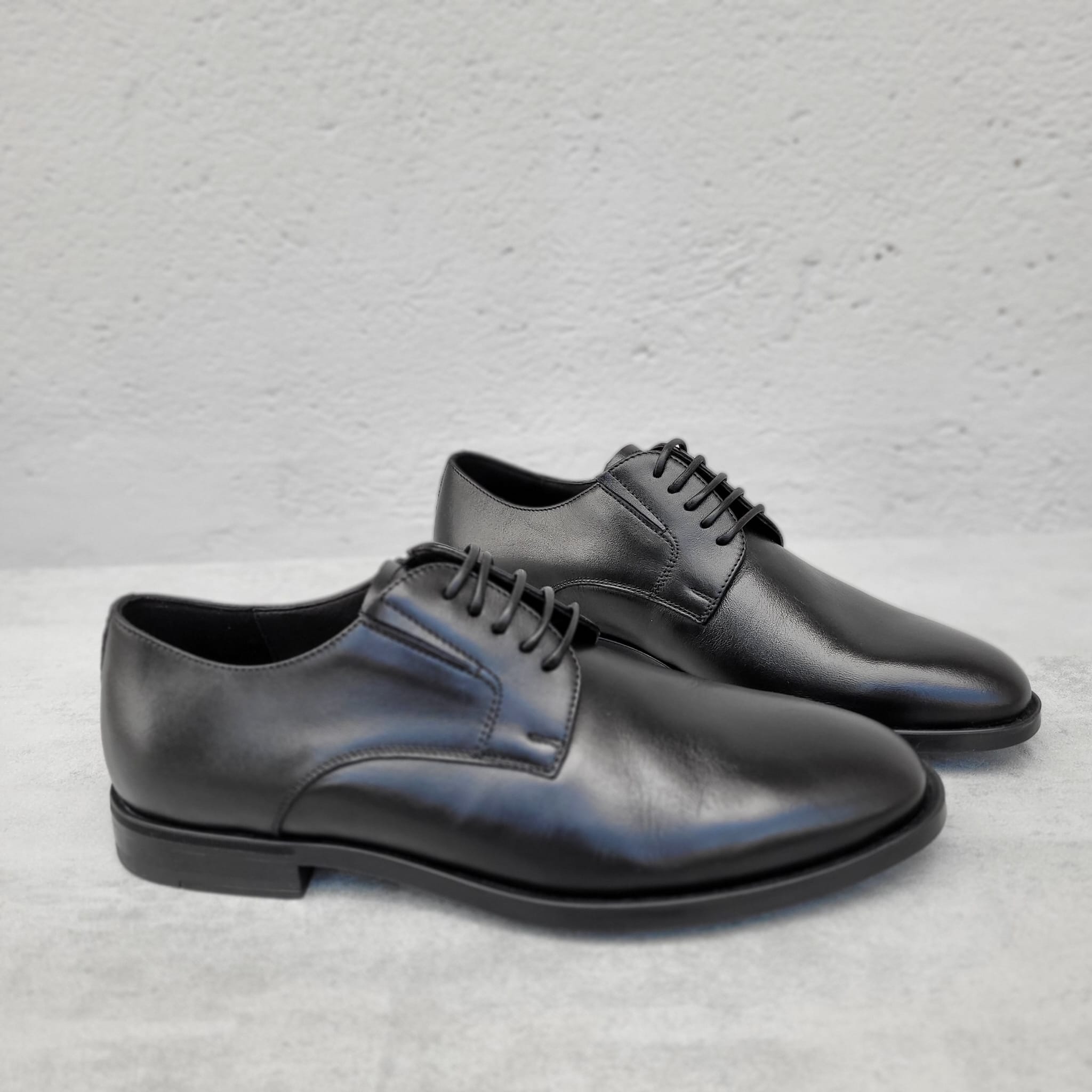 Pantofi eleganți bărbați Riva Mancina din piele naturală negri - B094 - imagine 2