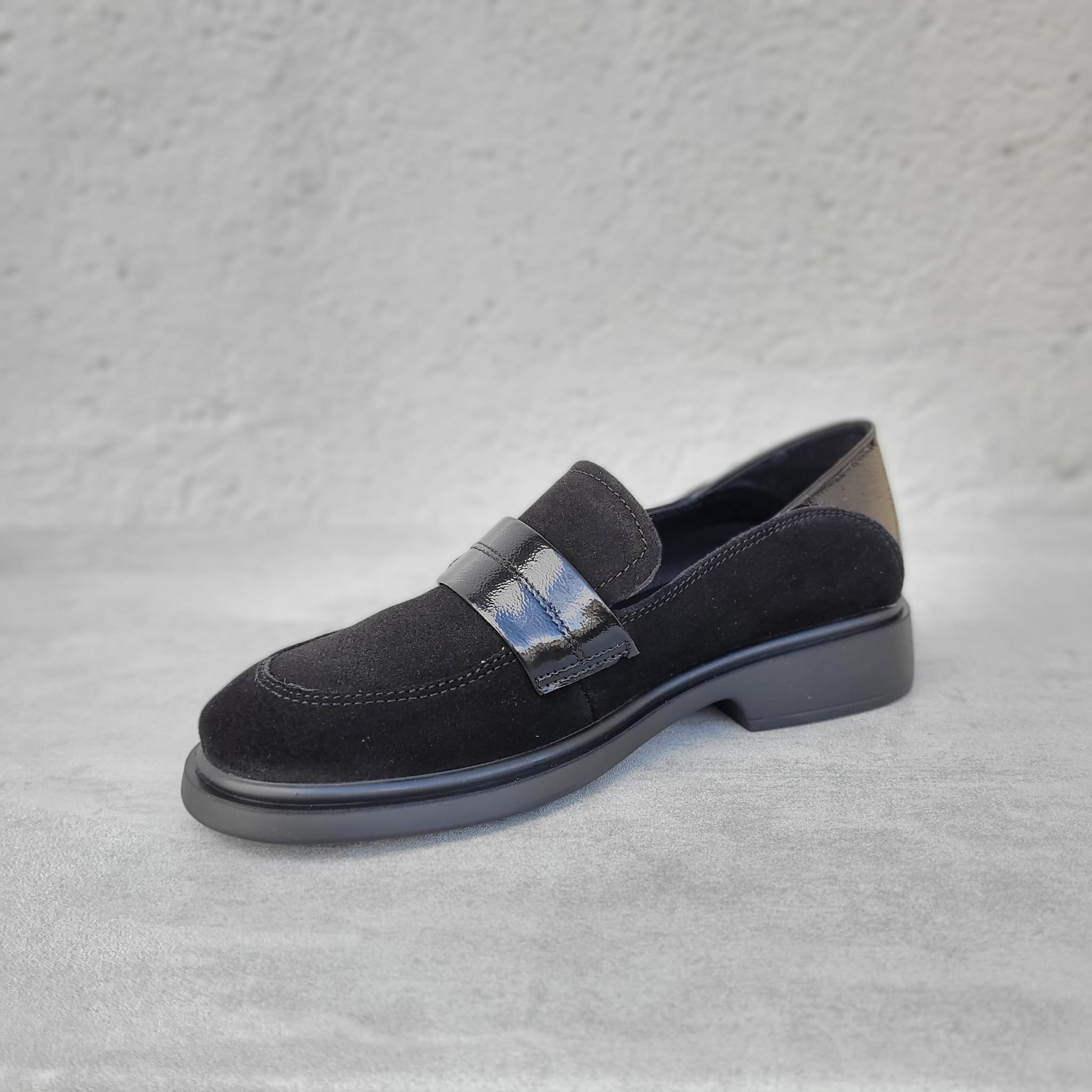 Pantofi casual damă din piele naturală Velur Nergri - A242 - imagine 5