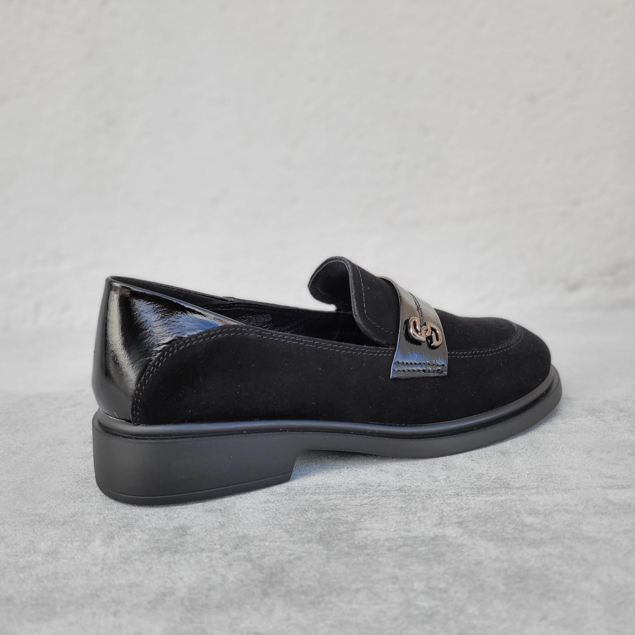 Pantofi casual damă din piele naturală Velur Nergri - A242 - imagine 3